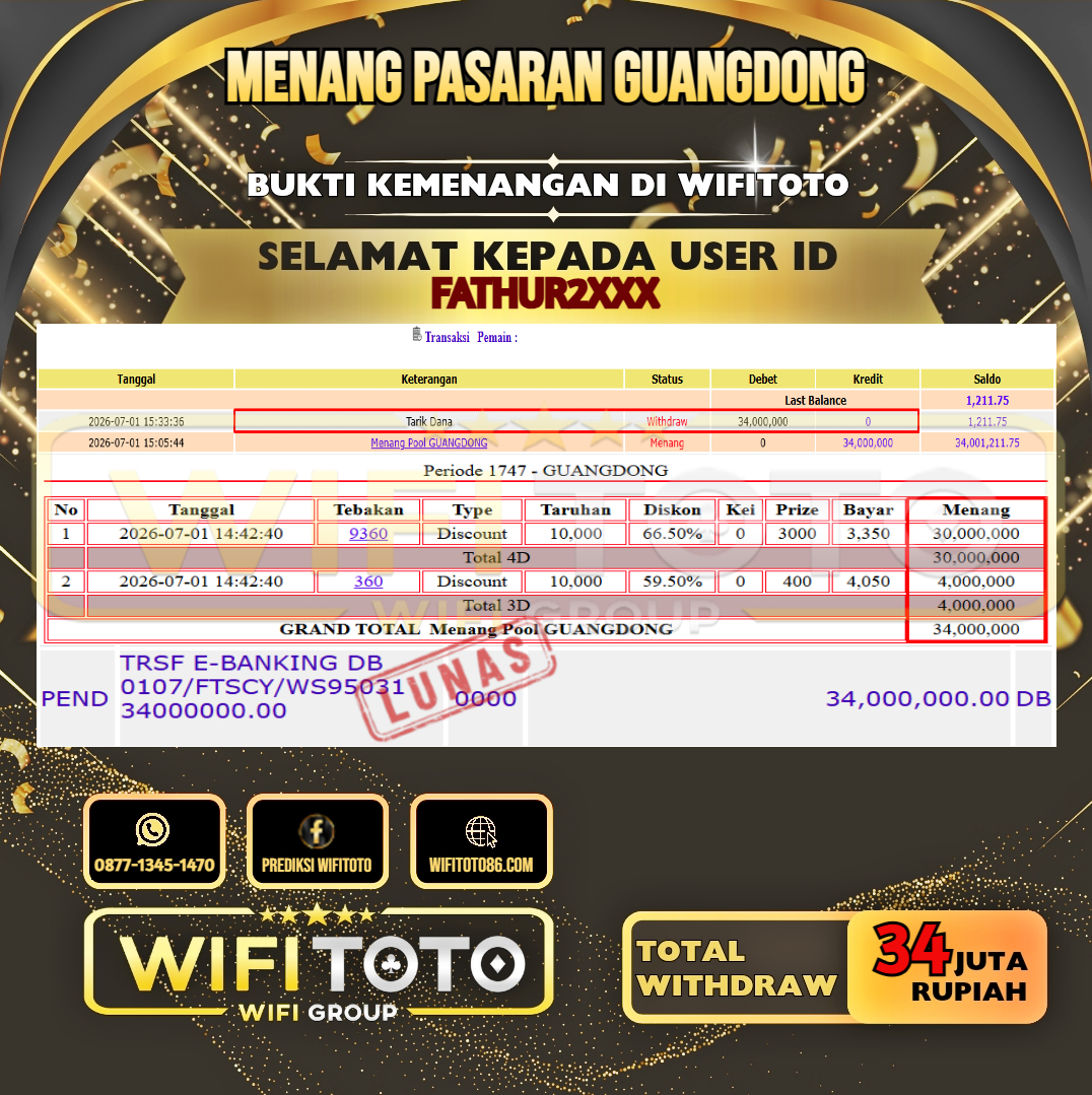 WIFITOTO  JACKPOT TOGEL PASARAN GUANGDONG RP.34.000.000,- LUNAS USER ID : FATHUR2***