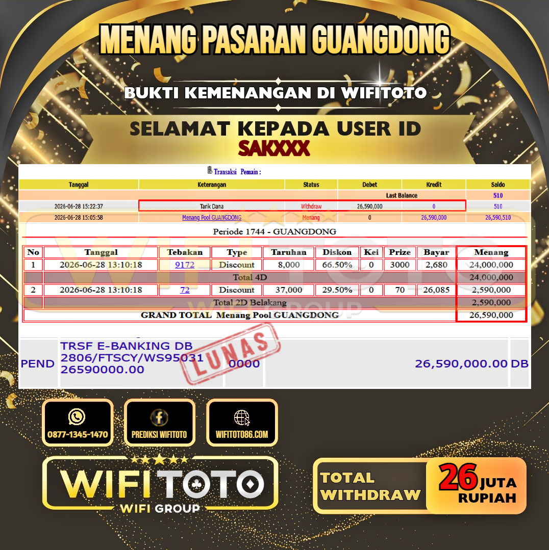 WIFITOTO  JACKPOT TOGEL PASARAN GUANGDONG RP.26.000.000,- LUNAS USER ID :  SAK***